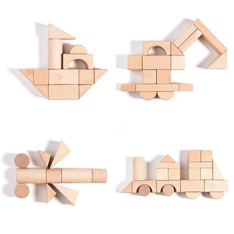Nene Toys – Blocs De Construction En Bois 100 Pièces, Couleurs Pastel FSC – Le Set Montessori Parfait Pour Les 1 à 4 Ans !