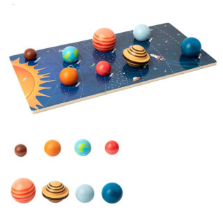 Jouet éducatif planète sur fond blanc.